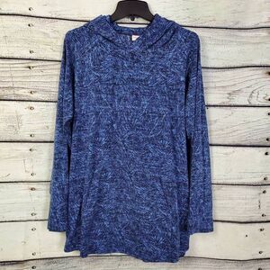 LuLaRoe Women’s Hoodie XL Blue Abstract Pattern Lightweight Long Sleeve Pullover